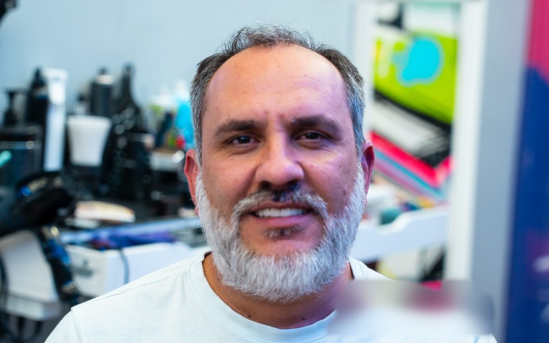 Barba recortada, antes